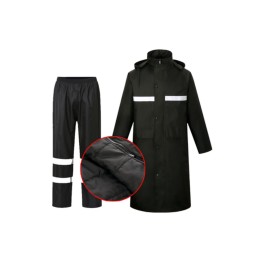 SKRT007 Design raincoat kit black order reflective knee-length raincoat with cotton jacket kit raincoat supplier SKRT007 Design raincoat kit black order reflective knee-length raincoat with cotton jacket kit raincoat supplier